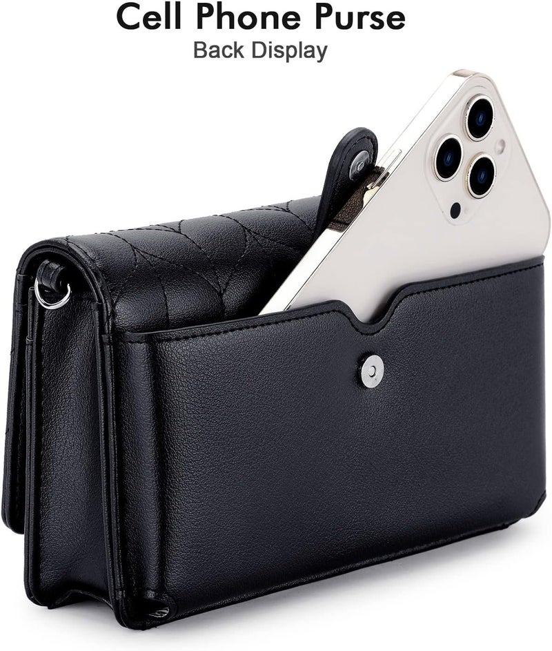 Nuoku Crossbody Bag for Women Cellphone Little Purse with Credit Card Slots Lightweight Leather Wristlet Wallet | Cellphone, Little Purse, Lightweight - Image 4